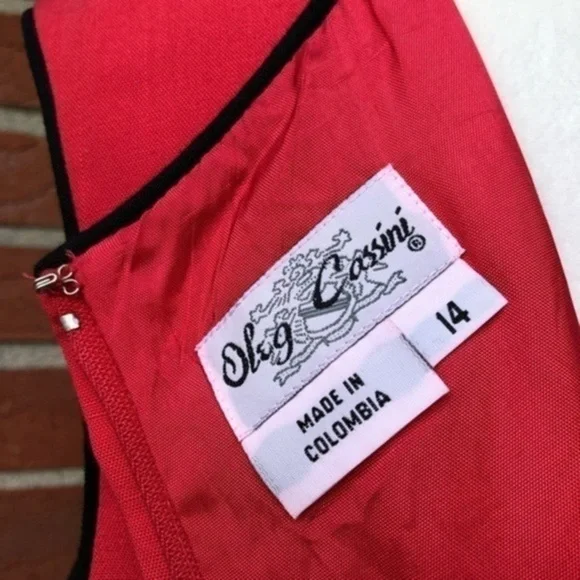 Vintage 1990s Oleg Cassini Pink Black Sleeveless Dress 👗